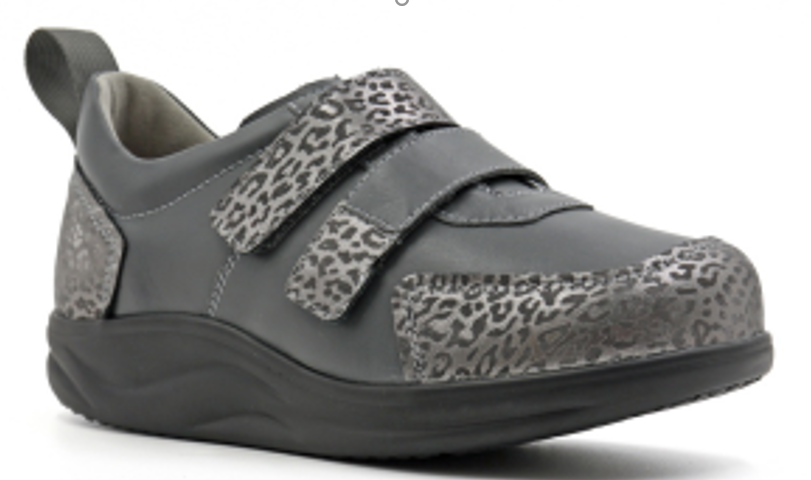 Полуботинки ортопедические женские Ортомода 82389-Х-504 СД серые увеличенной полноты на липучке фото 1