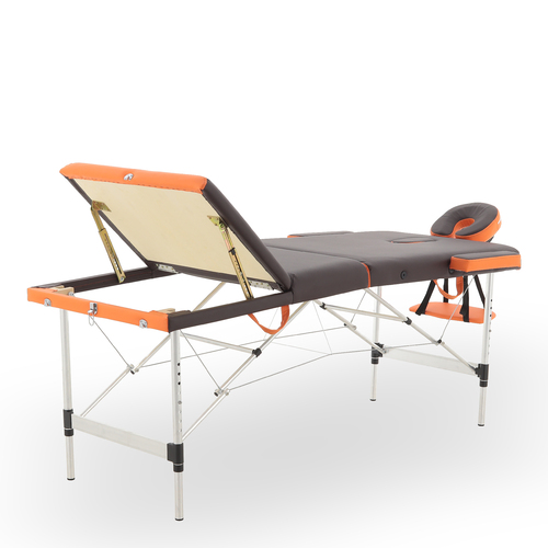 Массажный стол складной Med-mos JFAL01A 3-х секционный, алюминиевая рама, двуцветный, ложе 185х70 фото 3