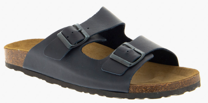 Сандалии мужские из натуральной кожи, с пробковой анатомической стелькой, синие Сурсил Орто 1718U-2 фото 1