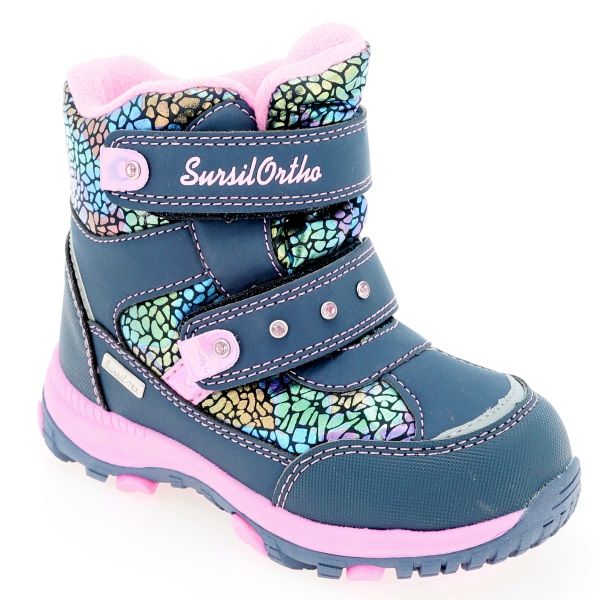 Ботинки зимние для девочки сине-розовые А45-156 фото 1