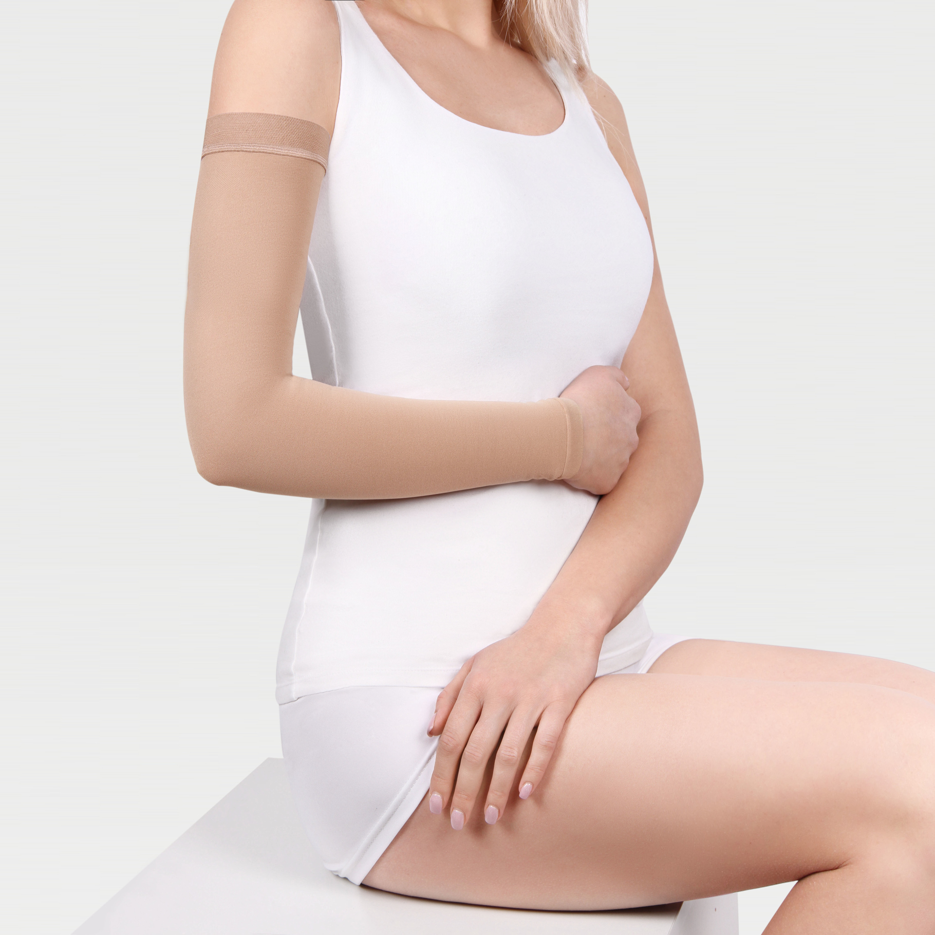 Компрессионный рукав удлиненный  2 кл. компр. беж. ID-401 фото 4