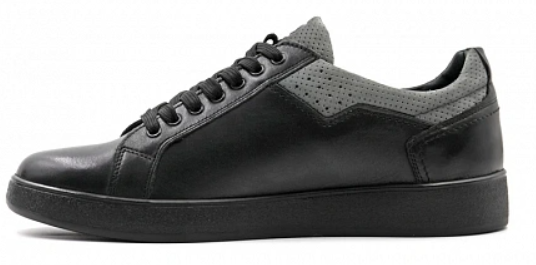 Кеды ортопедические мужские Ортомода 90429-Х-001 черные кожаные фото 3